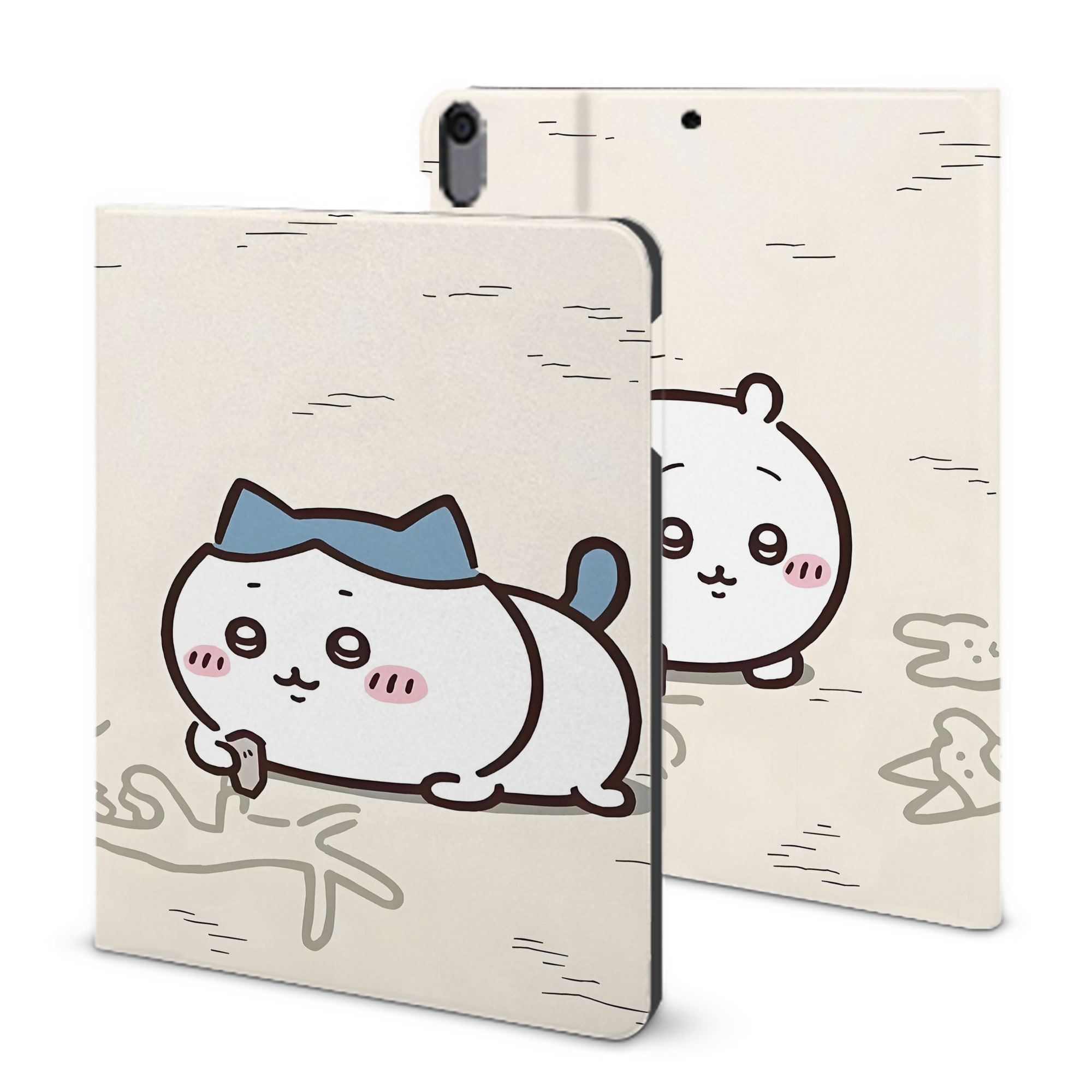 （画像用） ちいかわ Chii-kawa IPad ケース ブック型 PUレザー TPU 耐衝撃 軽量 薄型 ペン収納なし 全面保護 IPad 各モデル対応
